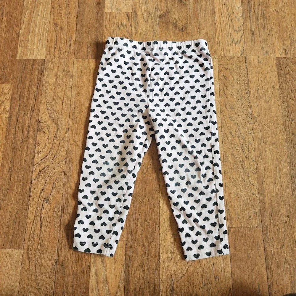 Little Me Toddler Girls Black White Heart Tunic and Leggings 2 Piece Set 24M 552
